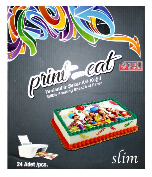YENİLEBİLİR RESİM BASKI KAĞIDI A4 PRİNT-EAT SLİM ( 24 ADET )