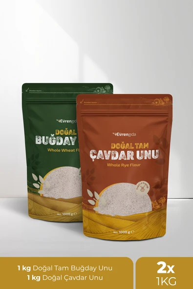 Doğal Tam Buğday ve Çavdar Unu (2x1 kg) ürün görseli 1