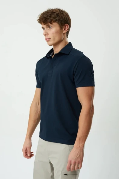 Exuma Erkek Lacivert Polo Yaka Tişört 1412034 - 2