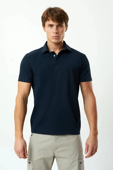 Exuma Erkek Lacivert Polo Yaka Tişört 1412034