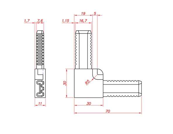 Byr3D Cibinlik Köşesi 3D843847 Sadece Plastik Aparattır - Resim 1