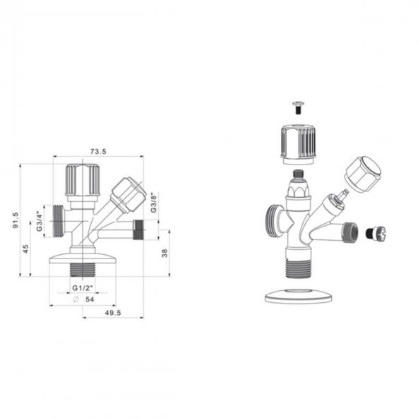 Tema Dual Çatallı Ara Musluk Çamaşır ve Flitreli Musluk Bir Arada - 2