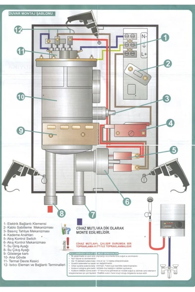 SUYIKA ŞAMPİYON PLUS Elektrikli Banyo Şofbeni 8000W - 5