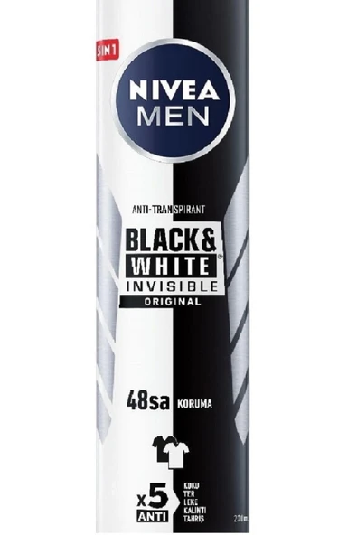 Nivea Men Invisible Black&White Original Erkek Sprey Deodorant 2 x 200 ML - 2