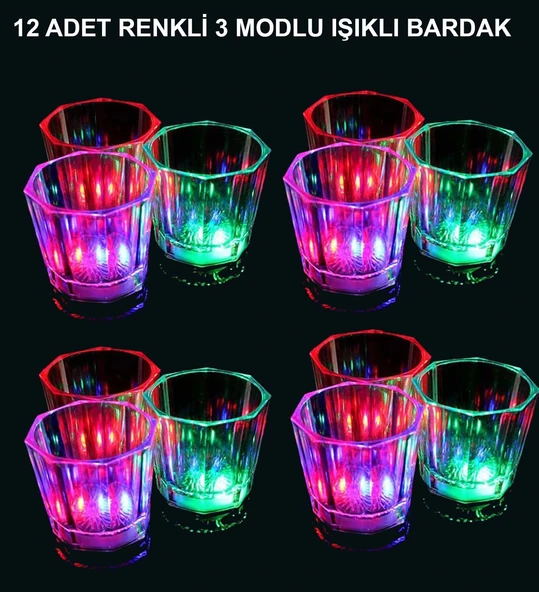 3 Modlu Renk Değiştiren Bardak 12 Adet