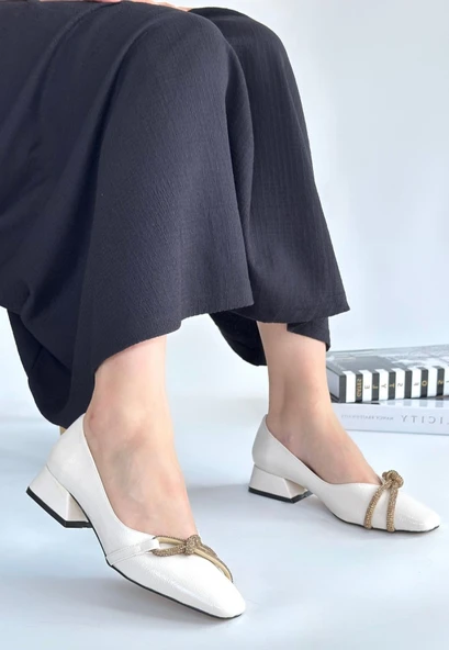 Pabucmarketi Ten Rugan Kadın Topuklu Ayakkabı - Resim 2