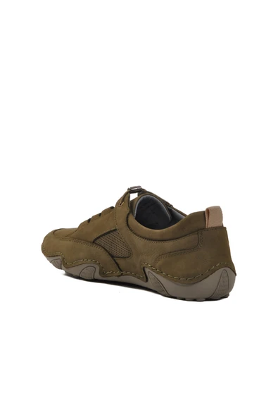 Aspor Haki Nubuk Hakiki Deri Erkek Casual Ayakkabı - Resim 4
