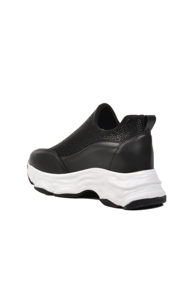 Aspor Siyah Taşlı Kadın Sneaker - 4