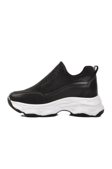 Aspor Siyah Taşlı Kadın Sneaker - 2