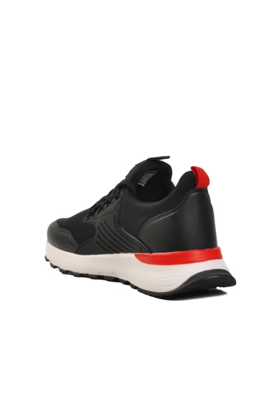 Walkway Siyah Beyaz Fileli Hafif Erkek Spor Ayakkabı - 4