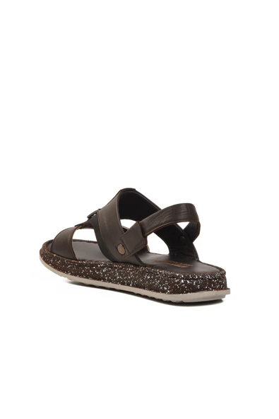 Aspor Kahve Hakiki Deri Erkek Sandalet - 4