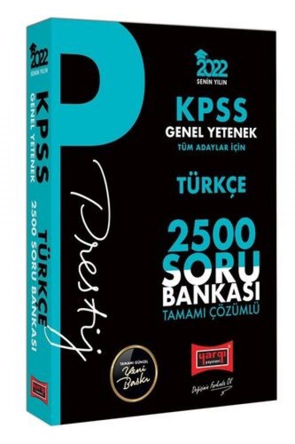 Yargı 2022 KPSS Türkçe Prestij Seri Çözümlü 2500 Soru Bankası