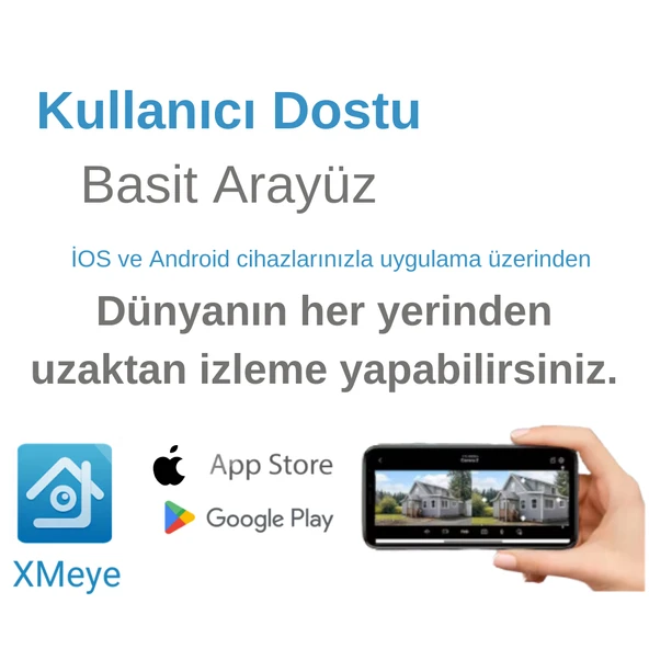 ARNA 1 İÇ 3 DIŞ 3.6 MM LENS 2MP 1080P 4 KAMERALI 250 GB HDD DAHİL GÜVENLİK SETİ - ST213250 - 4