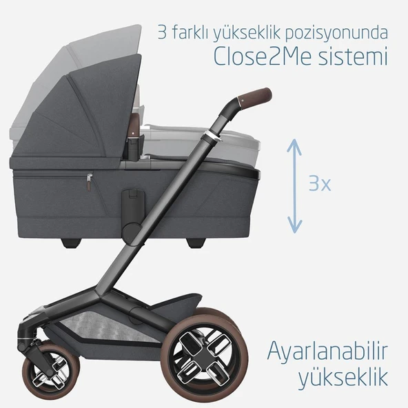Maxi-Cosi Fame Yatış Pozisyonu Ayarlanabilir Ekstra Geniş 0-9 kg Portbebe Twillic Graphite - 4