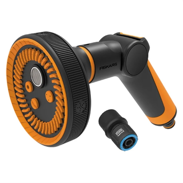 Fiskars 1065492 Çok Fonksiyonlu Sulama Tabancası + Stoplu Hortum Bağlantısı