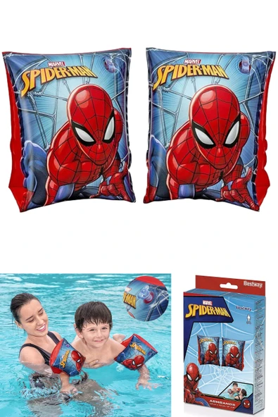 Spiderman Çocuk Şişme Kolluk Örümcek Adam Deniz Plaj Yüzme Kolluğu Oyuncak