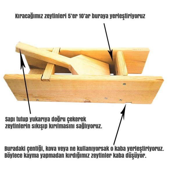 Çam Ağacından Doğal El Yapımı Zeytin Kırma Makinesi (5 Adet) - 2
