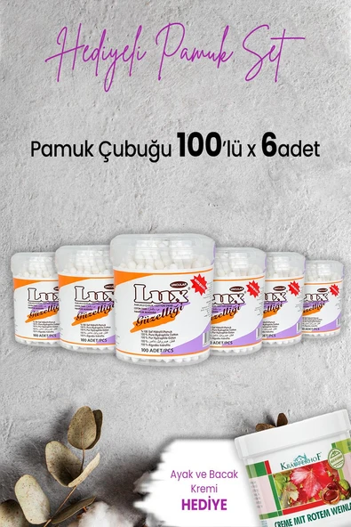 Lux Pamuk Çubuğu 100' lü x 6 Adet ve Hediyeli ürün görseli