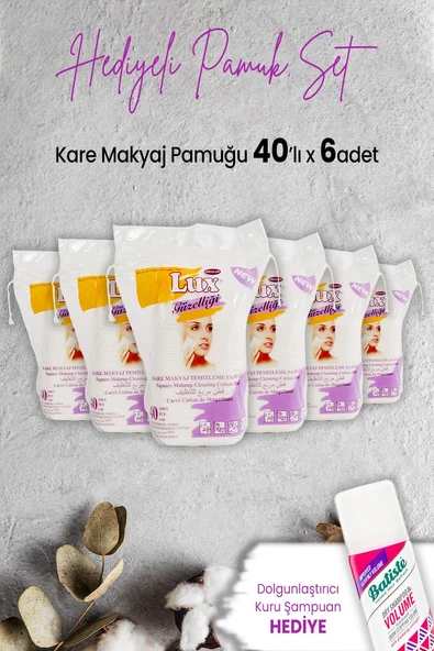 Lux Disk Kare Makyaj Pamuğu 40' lı x 6 Adet ve Hediyeli ürün görseli