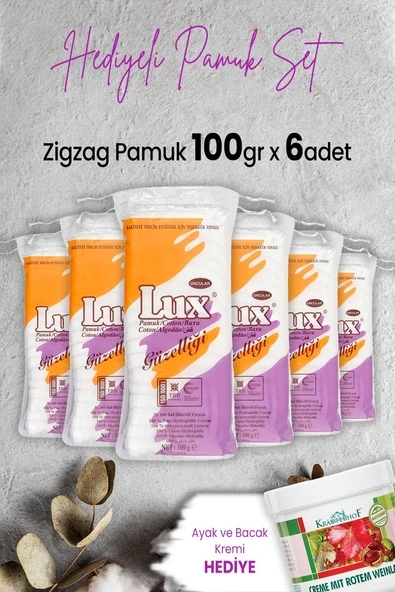 Lux Zigzag Pamuk 100 gr x 6 Adet ve Hediyeli ürün görseli