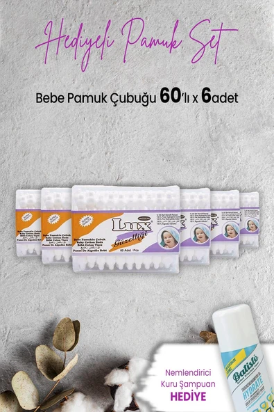 Lux Bebe Pamuk Çubuğu 60' lı x 6 Adet ve Hediyeli ürün görseli