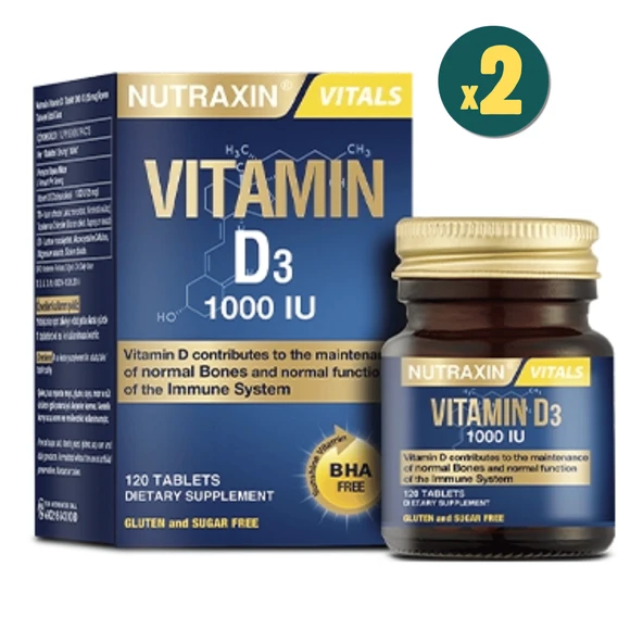 Nutraxin Vitamin D3 1000 IU 120 Tablet 2 Adet - 1
