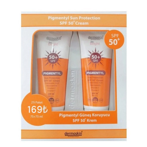 Dermoskin Be Bright Pigmentyl Spf 50+ 75 ml 2 li Paket Güneş Kremi