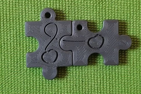 Byr3D Bulmaca Anahtar Kolye Kalp T5234674 Sadece Plastik Aparattır - 2