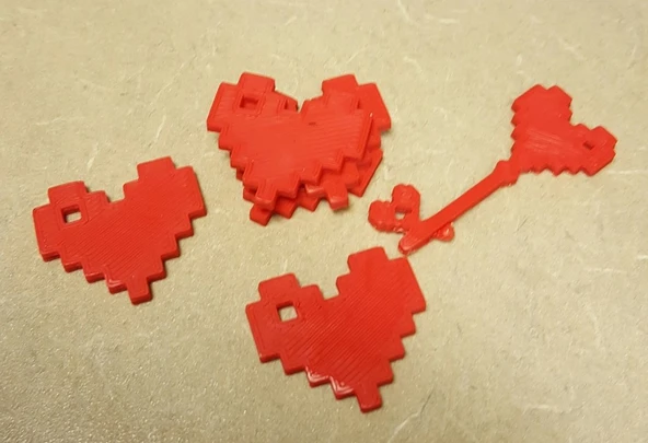 Byr3D 8 Bit Kalp Kolye Charm Seti T45327 Sadece Plastik Aparattır - 3