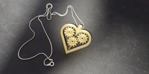 Byr3D Sevgililer Günü, Dönen Kalp Dişli Kolye T4096931 Sadece Plastik Aparattır