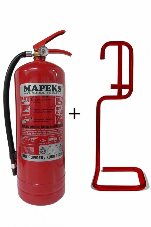 6KG MAPEKS YANGIN TÜPÜ VE KARE SEHPA 2Lİ SET