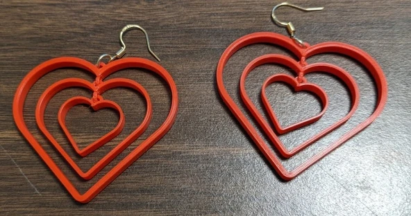 Byr3D Sevgililer Günü, İç İçe Kalpli Küpe T5212699 Sadece Plastik Aparattır