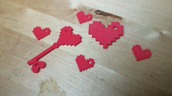 Byr3D 8 Bit Kalp Kolye Charm Seti T45327 Sadece Plastik Aparattır - 4