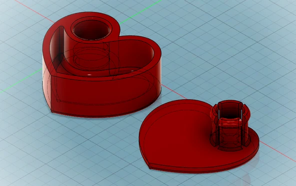 Byr3D Sevgililer Günü, Mandallı Kalp Şeklinde Kutu T3488853 Sadece Plastik Aparattır - Resim 2