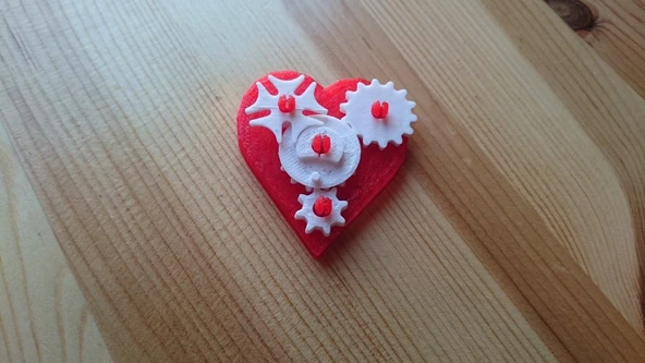 Byr3D Birbirine Geçmeli Sevgililer Günü Dişlileri Pimi Ve Kolye T410984 Sadece Plastik Aparattır - 2