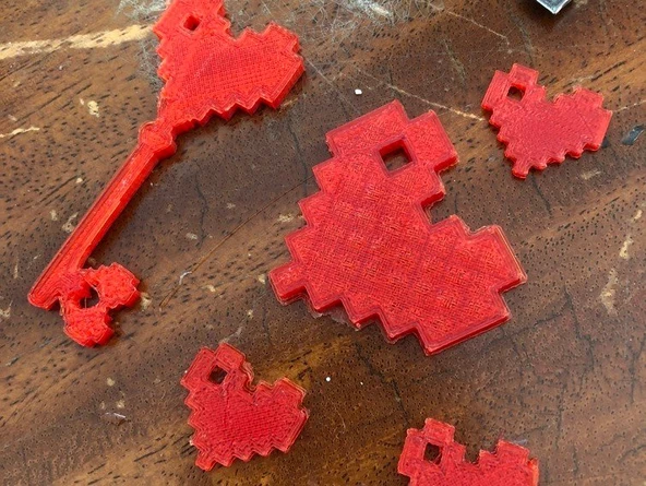 Byr3D 8 Bit Kalp Kolye Charm Seti T45327 Sadece Plastik Aparattır - 2