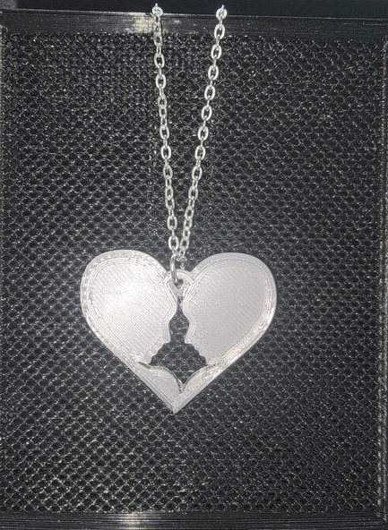 Byr3D Kalp Çift Kolye T1694356 Sadece Plastik Aparattır - 2