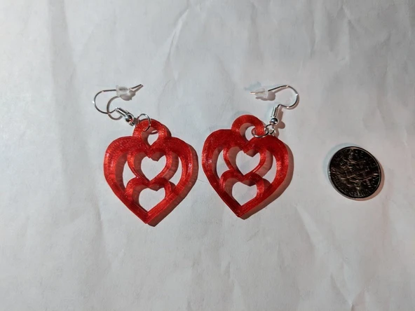 Byr3D Kalp Küpe T2331436 Sadece Plastik Aparattır - 3