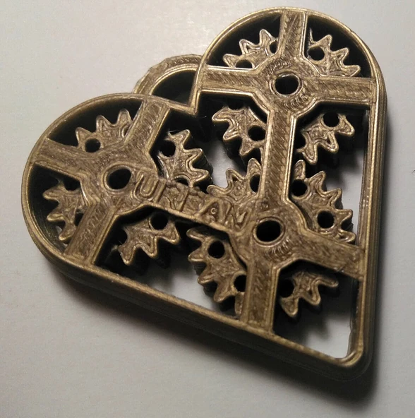 Byr3D Dişli Kalp Kolye T3901458 Sadece Plastik Aparattır - 2