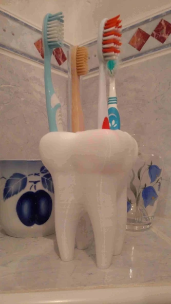 Byr3D Diş Şeklinde Diş Fırçası Tutucusu T5781185 Sadece Plastik Aparattır