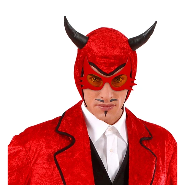 Kırmızı Renk Bıyık Tasarımlı Kedi Gözlüğü 19x11 Cm - 3