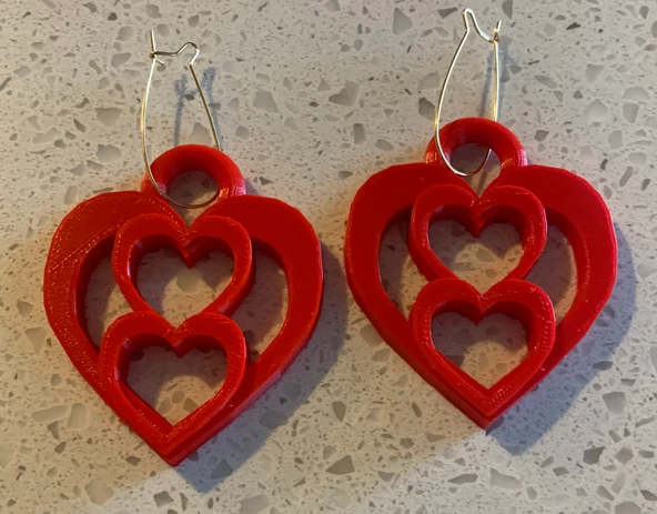 Byr3D Kalp Küpe T2331436 Sadece Plastik Aparattır - 2