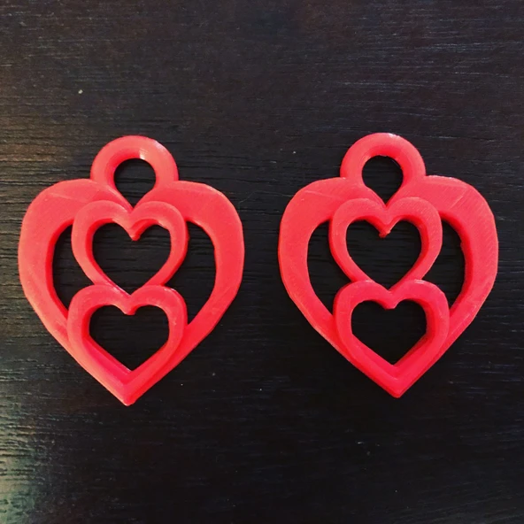 Byr3D Kalp Küpe T2331436 Sadece Plastik Aparattır