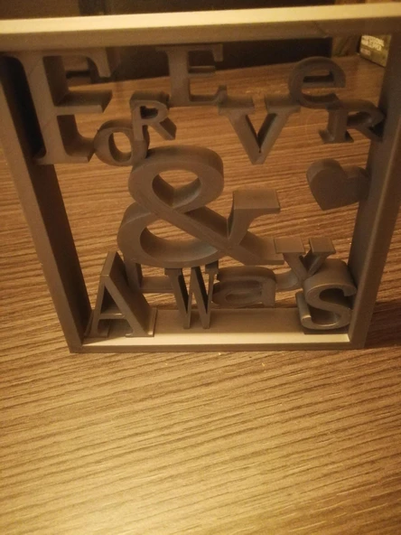 Byr3D Sonsuza Kadar Ve Her Zaman Aşk Tabelası 15X15Cm (Sevgililer Günü) T4797392 Sadece Plastik Aparattır - 2