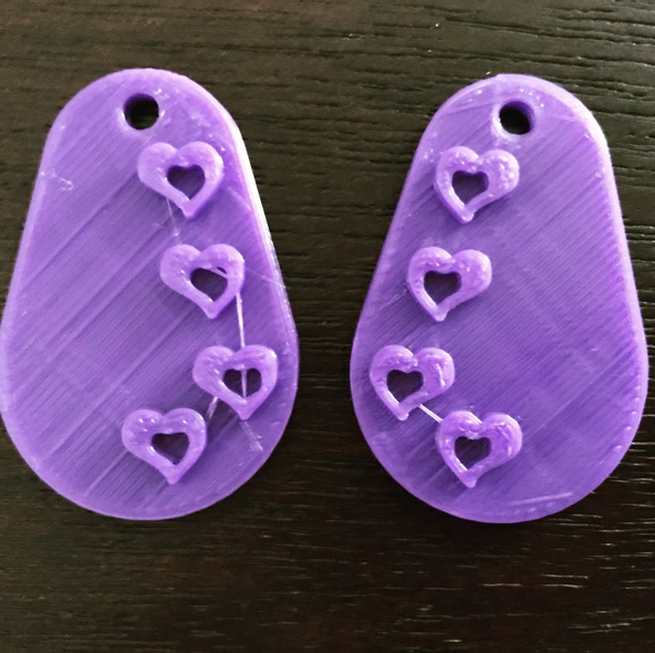 Byr3D Dairesel Yamuk Kalp Küpe T2369753 Sadece Plastik Aparattır