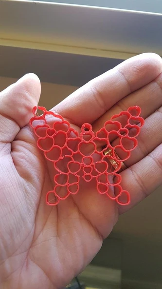 Byr3D Sevgililer Günü, Kelebek Kalpli Kolye Anahtarlık Askısı T1335575 Sadece Plastik Aparattır - 2