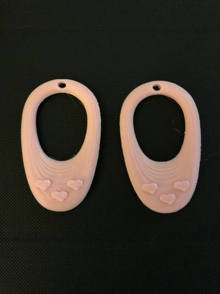 Byr3D Döngü Kalp Küpe T2663920 Sadece Plastik Aparattır