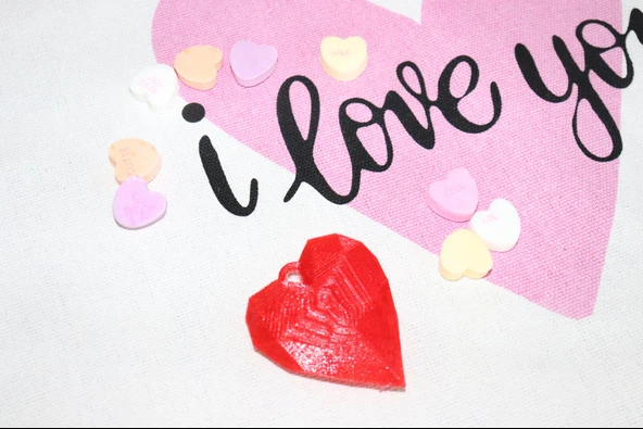 Byr3D Kalp Kolye Çokgen T3425972 Sadece Plastik Aparattır - 2