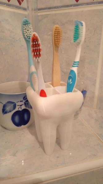 Byr3D Diş Şeklinde Diş Fırçası Tutucusu T5781185 Sadece Plastik Aparattır - 2