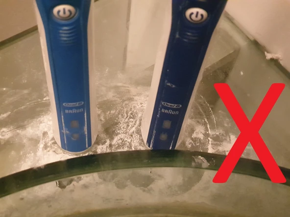 Byr3D 'Sevgi Ve Barış' İkili Oral B Damlama Tepsili Diş Fırçası Tutucusu T3929079 Sadece Plastik Aparattır - 2